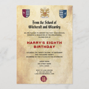 School of Witches and Wizards Birthday Party Invitation