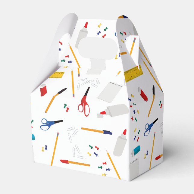 School Office & Crafts Supplies Pattern Favor Box (Front Side)