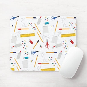 School Office & Crafts Supplies Pattern Mouse Pad