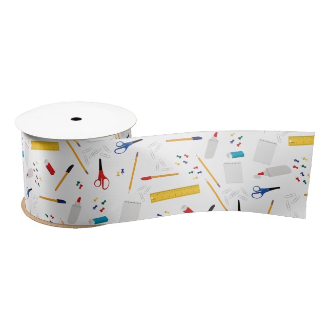School Office & Crafts Supplies Pattern Satin Ribbon (Spool)