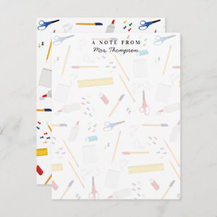 School Office Crafts Supplies Pattern Teacher Gift Card