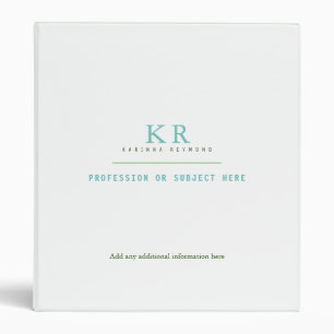 School or Office white clear clean minimalist Binder