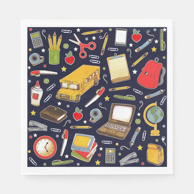 School Party Teacher Napkins (Front)