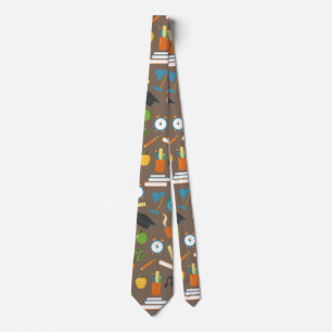School pattern neck tie
