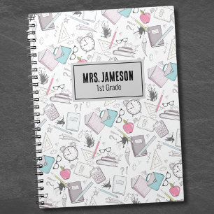 School Pattern Teacher Name Notebook