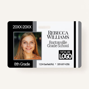 School Photo Badge - Black and Grey