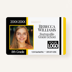 School Photo Badge - Black and Yellow