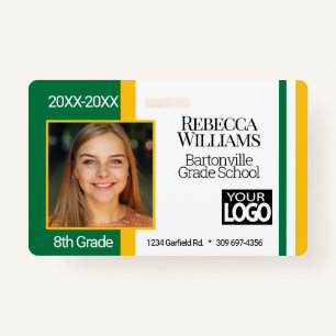 School Photo Badge - Green and Gold