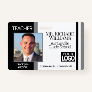 School Photo ID  - Black, White and Grey Badge