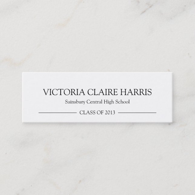 School pride graduation insert name card black (Front)
