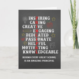 School Principal Appreciation Thank You Chalkboard Card