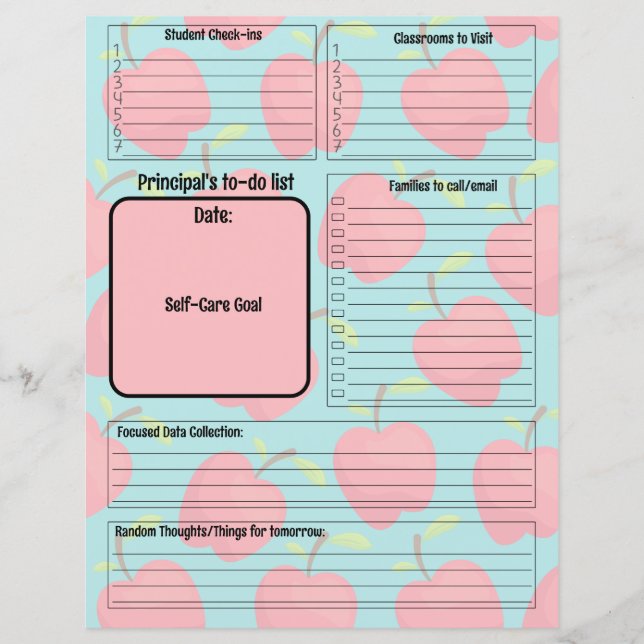 School Principal Customizable To-Do List  (Front)