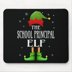 School Principal Elf Xmas Funny Family Matching Ch Mouse Pad