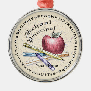 School Principal Round Ornament