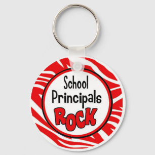 school principals rock keychain