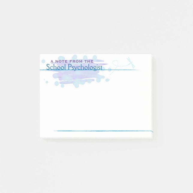 School Psychologist Blue Vibes Post-it Notes (Front)