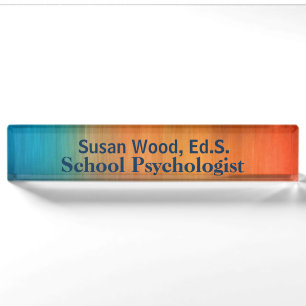 School Psychologist Bold Copper Effect Nameplate