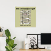 School Psychologist Buried in Paperwork (Print) Poster (Home Office)