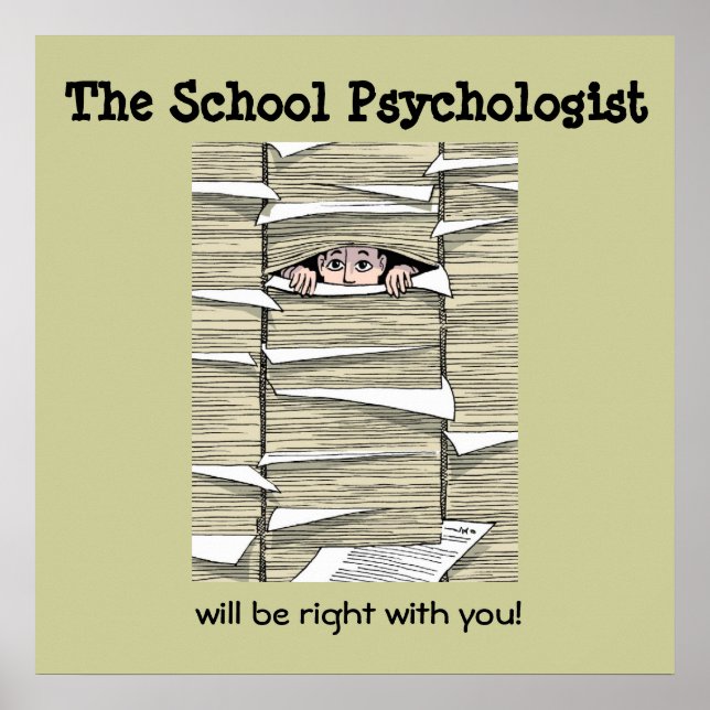School Psychologist Buried in Paperwork (Print) Poster (Front)