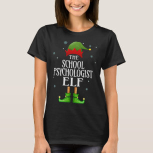 School Psychologist Elf Xmas Funny Family Matching T-Shirt