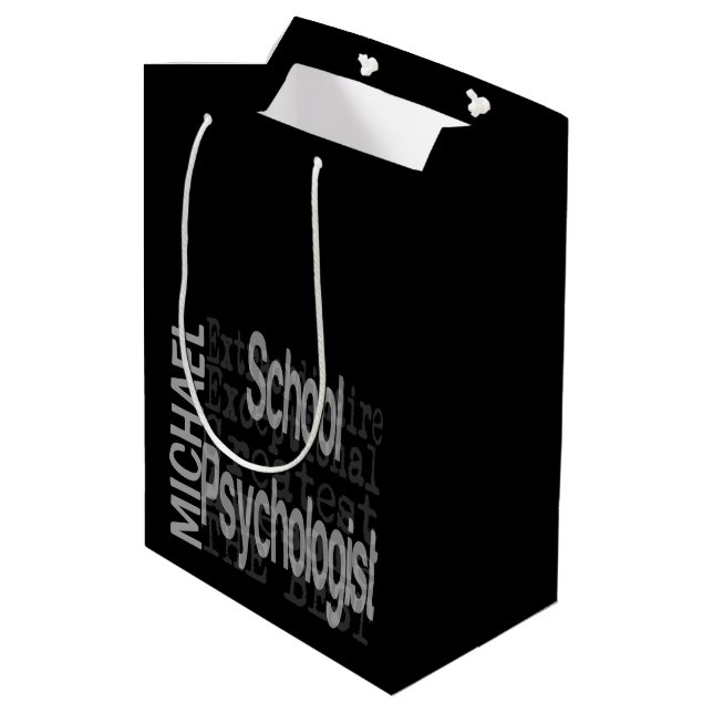 School Psychologist Extraordinaire CUSTOM Medium Gift Bag (Back Angled)