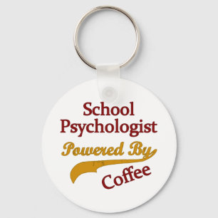School Psychologist Powered By coffee Keychain
