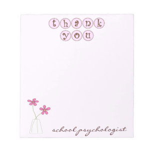 School Psychologist Quick Thank You Notepad