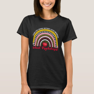School Psychologist Rainbow Psychology Teacher Gra T-Shirt