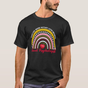School Psychologist Rainbow Psychology Teacher Gra T-Shirt