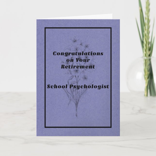 School Psychologist Retirement Card (Front)