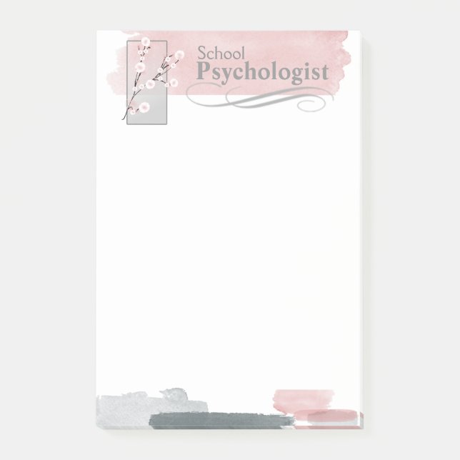 School Psychologist Watercolor Post-it Notes (Front)
