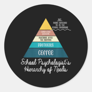School Psychologists Hivibesrchy Of Needs Funny Classic Round Sticker