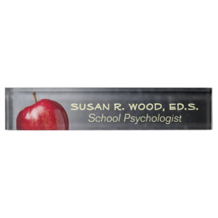 School Psychologist's Retro Blackboard Name Plate