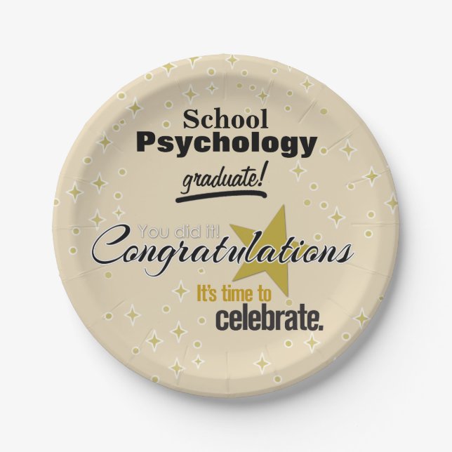 School Psychology Graduation Paper Plates (Front)