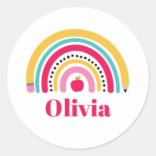 School Rainbow Personalized Name Label