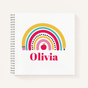 School Rainbow Personalized Name Notebook