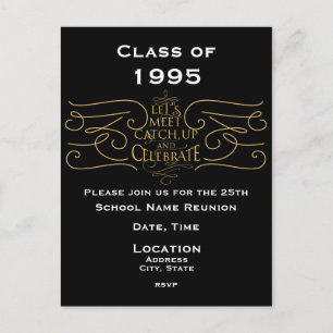 School Reunion Design, elegant style Invitation Postcard