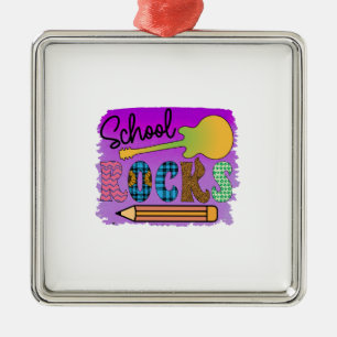 School Rocks Metal Ornament