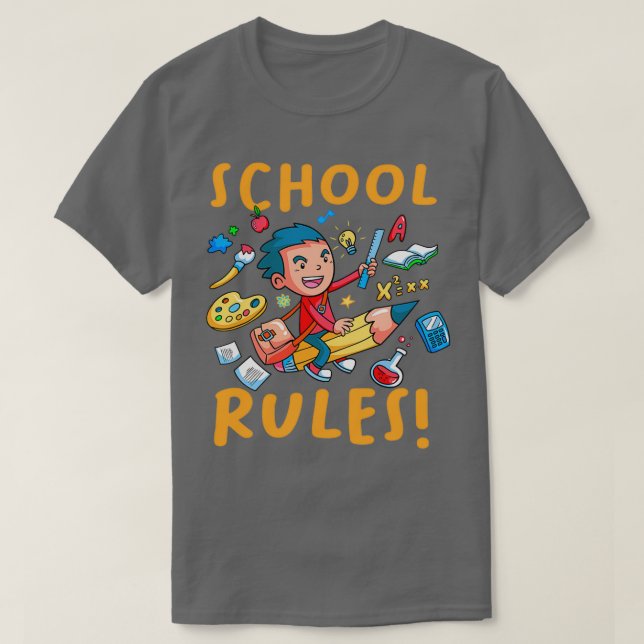 School rules teacher first daz of school T-Shirt (Design Front)