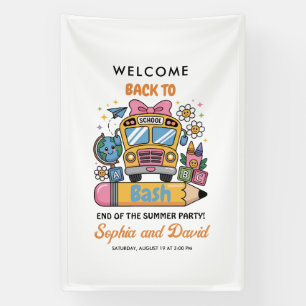 School’s Back Bash! Editable End of Summer Party  Banner