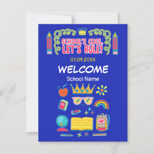 "School’s cool let’s rule" motivation quotes  Postcard