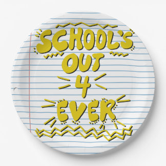 School’s Out Forever Loose Leaf Paper Plate