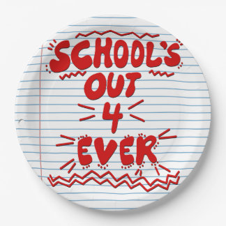 School’s Out Forever Loose Leaf Paper Plate