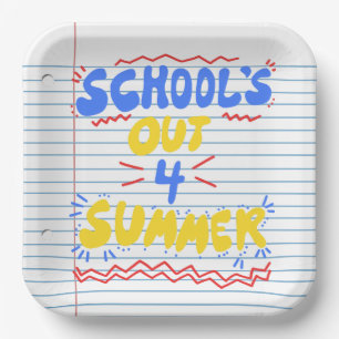 School’s Out Loose Leaf Paper Invitation Plate