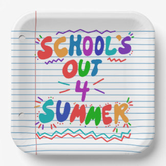 School’s Out Loose Leaf Paper Invitation Plate