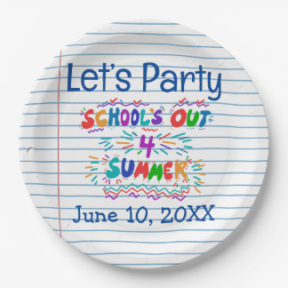School’s Out Loose Leaf Paper Plate