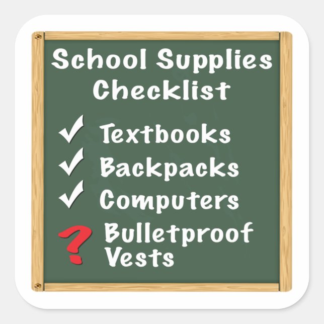 School Safety Supplies Checklist Square Sticker (Front)