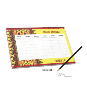 School schedule  notepad