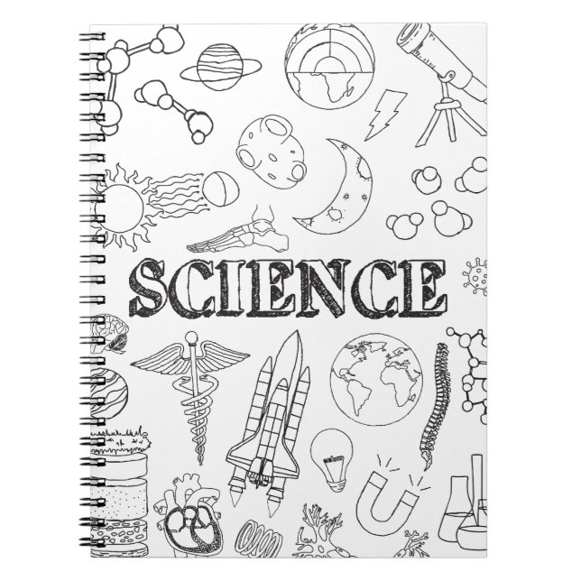 School Science Teacher Doodle Science Art Colourin Notebook (Front)