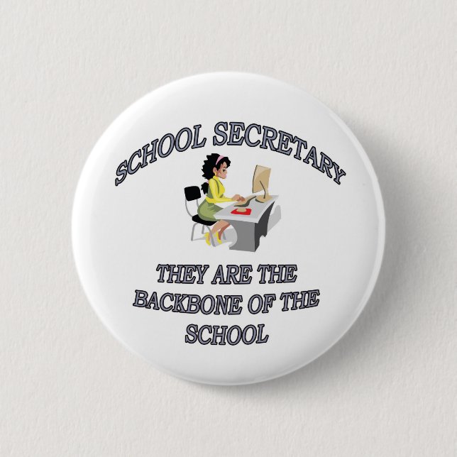 SCHOOL SECRETARY 2 INCH ROUND BUTTON (Front)